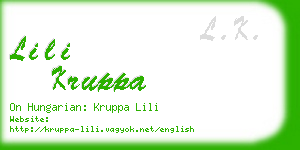 lili kruppa business card